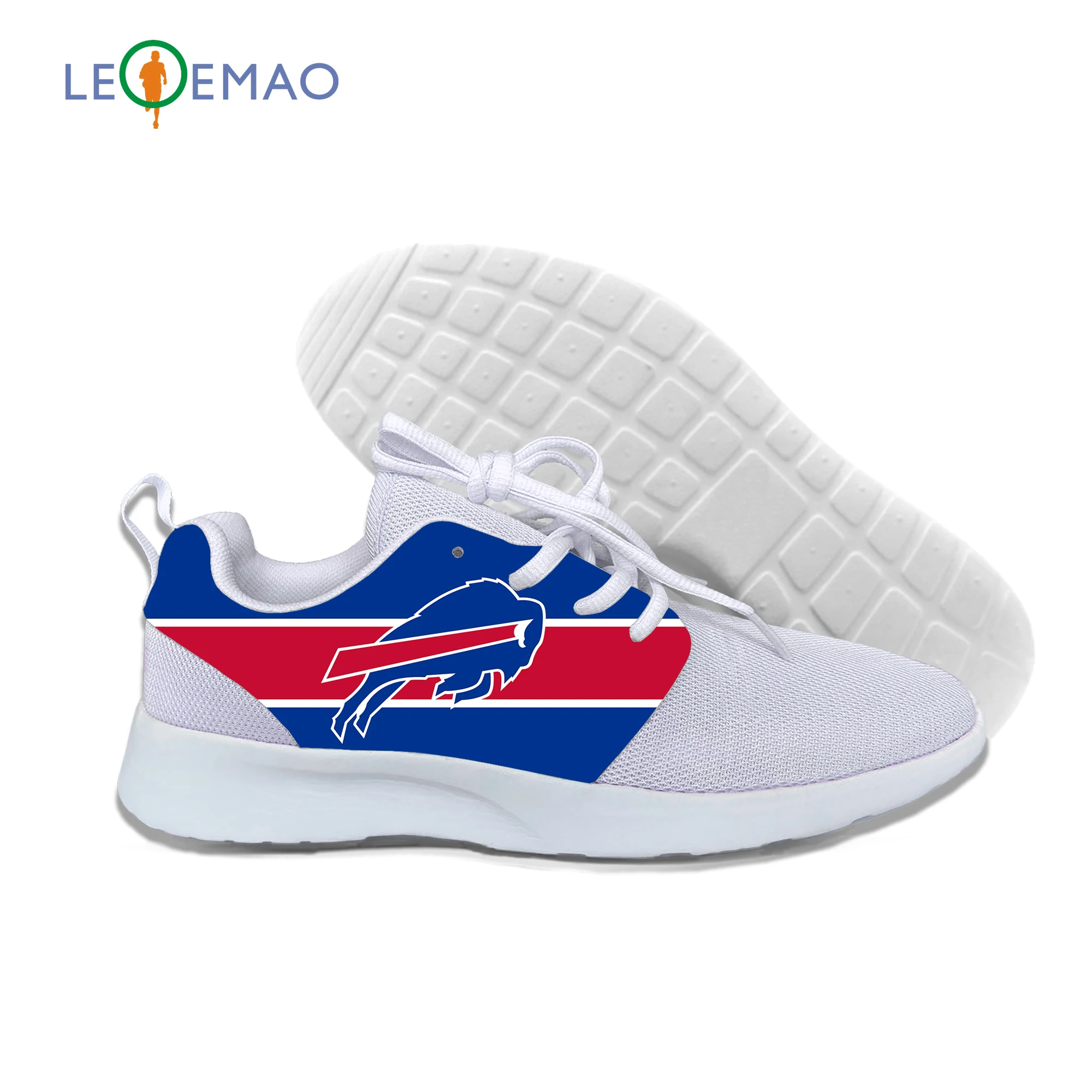

Fashion Men Sneakers Custom Bills Logo Lightweight Breathable Male Footwear Lace Up Walking Shoes for Buffalo Football Fans