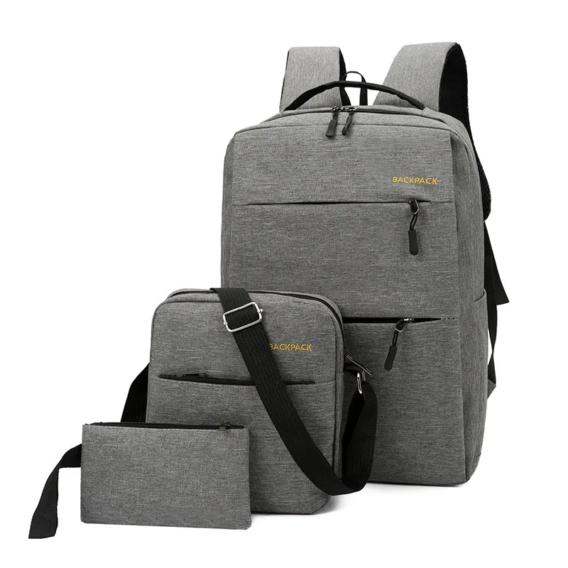 

Manufacturers Direct Selling New Style Casual Men Backpack Three-piece Set Outdoor Travel Computer Backpack Cross Border School