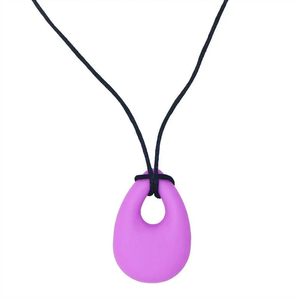 Аксессуары для кормления младенцев Детские Chewy ожерелье против аутизма ADHD кусающие сенсорные жевательные игрушки твердая соска - Цвет: Фиолетовый