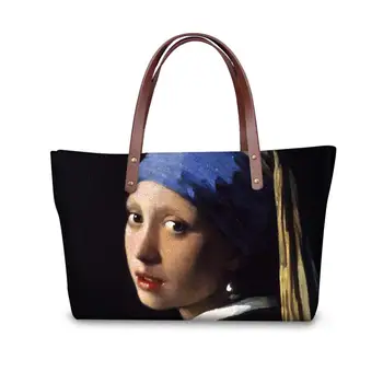 

Women's Shoulder Bag Monet Van Gogh 2020 Customized Fashion Ladies Handbag Oil Painting Casual Totes Party Bag Free Dropshipping