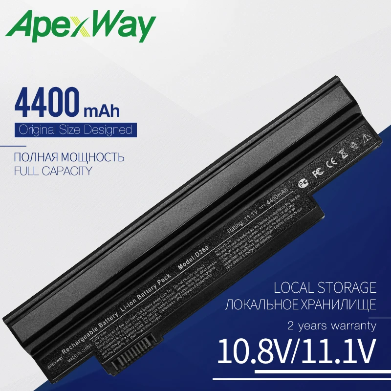 Аккумулятор Apexway для ноутбука Acer Aspire One 253H 532h 532G AO532h eMachines 350 UM09H31 UM09H41 UM09G31 UM09H75 eM350