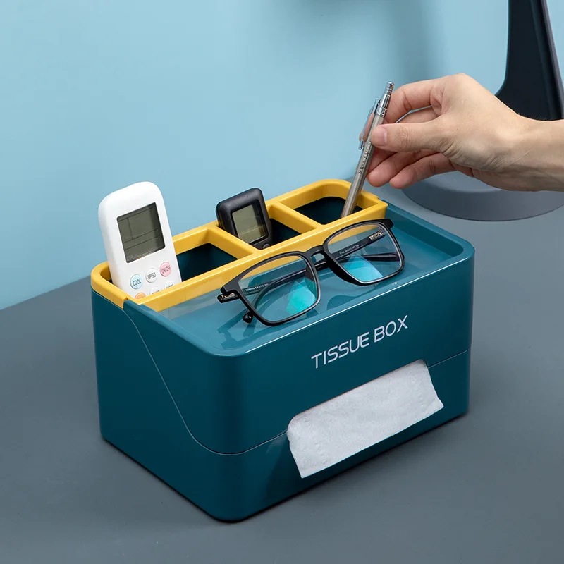 

Desktop Tissue Box Sundries Remote Control Storage Box Creative Home Living Room Dining Room Multifunctional Organizer Boxes