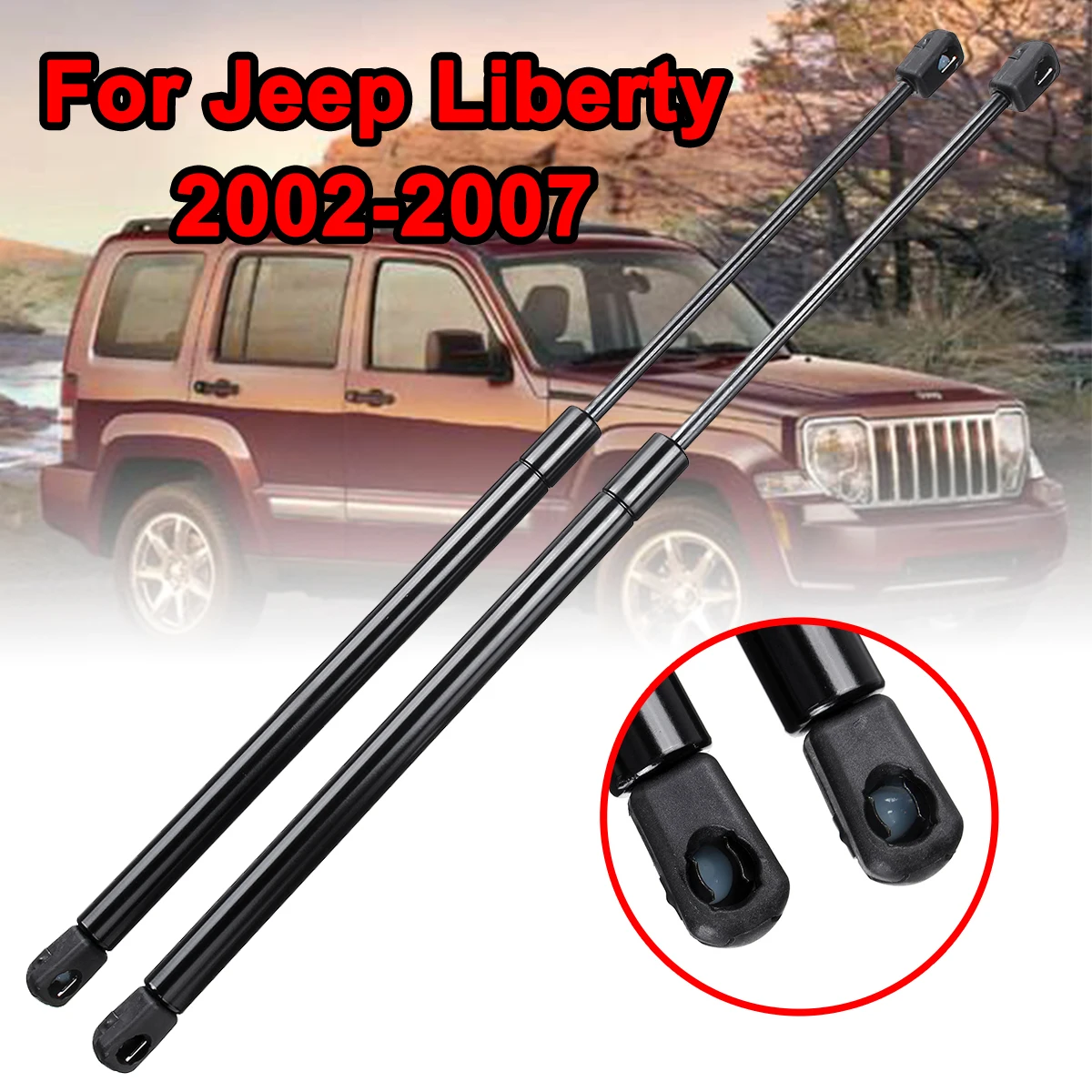 2pcs For Jeep Liberty 2002 2007 SG314037 Car Front Engine Hood Lift