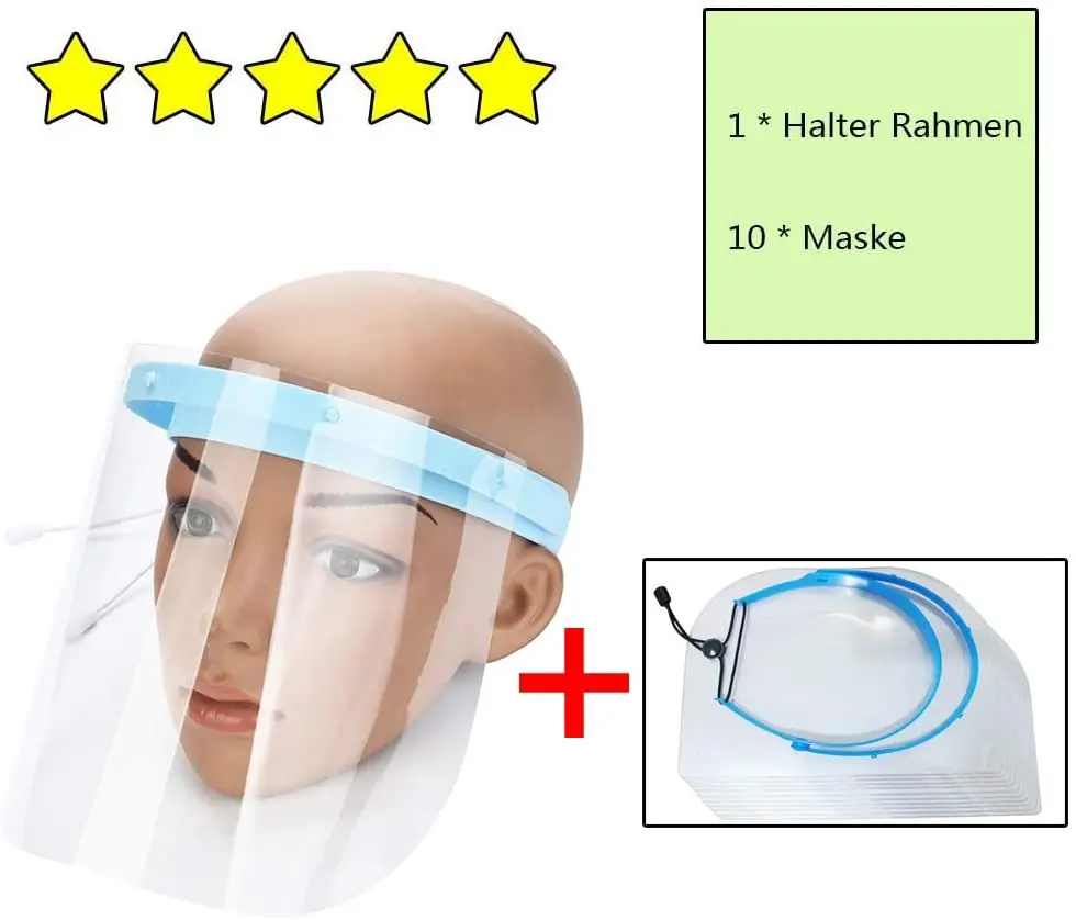 

Transparent Face Shield Mask HD Head-Mounted Isolation Mask Anti-Virus Anti-Fog Against Liquid Splashes Protective Face Shield