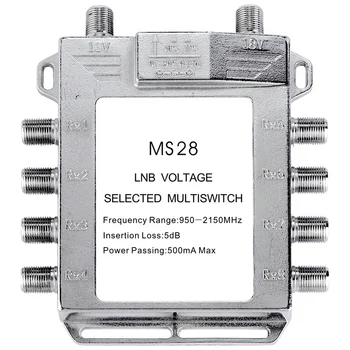 

Portable 2in 8Out Satellite Signal Multiswitch 950-2150MHz LNB Voltage Selected Switch Low Loss LNB Receiver Multiswitch