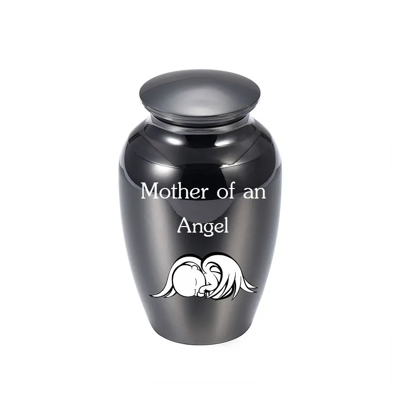 

IJU026 Baby Memorial Keepsake Urns Custom Engrave Mother of an Angel Funeral Cremation Ashes Holder Mini Urn