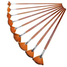 9 шт. нейлоновые кисти для рисования набор кистей веерообразная гуашь, акварель акрил, масло школьный инструмент для рисования принадлежности художественные Кисти кисть