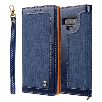 

Luxury Denim Magnetic Flip PU Leather Case For Samsung Galaxy Note 9 8 S8 S9 S10 Plus S7 Edge Wallet Card Holder Phone Cover