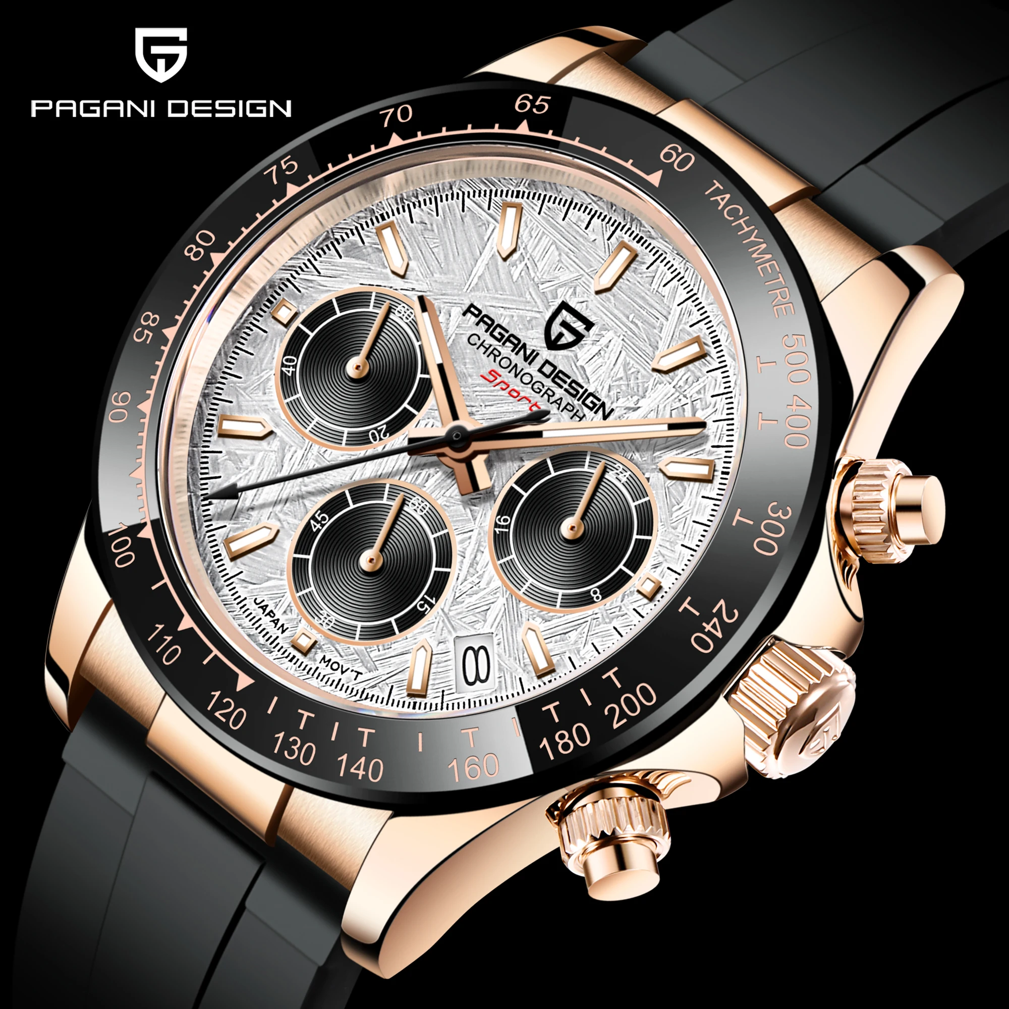 PAGANI Design 2022 New Men's Sports Quartz Watches Top Brand Sapphire Stainless Steel 100m Waterproof Chronograph Reloj Hombre 1