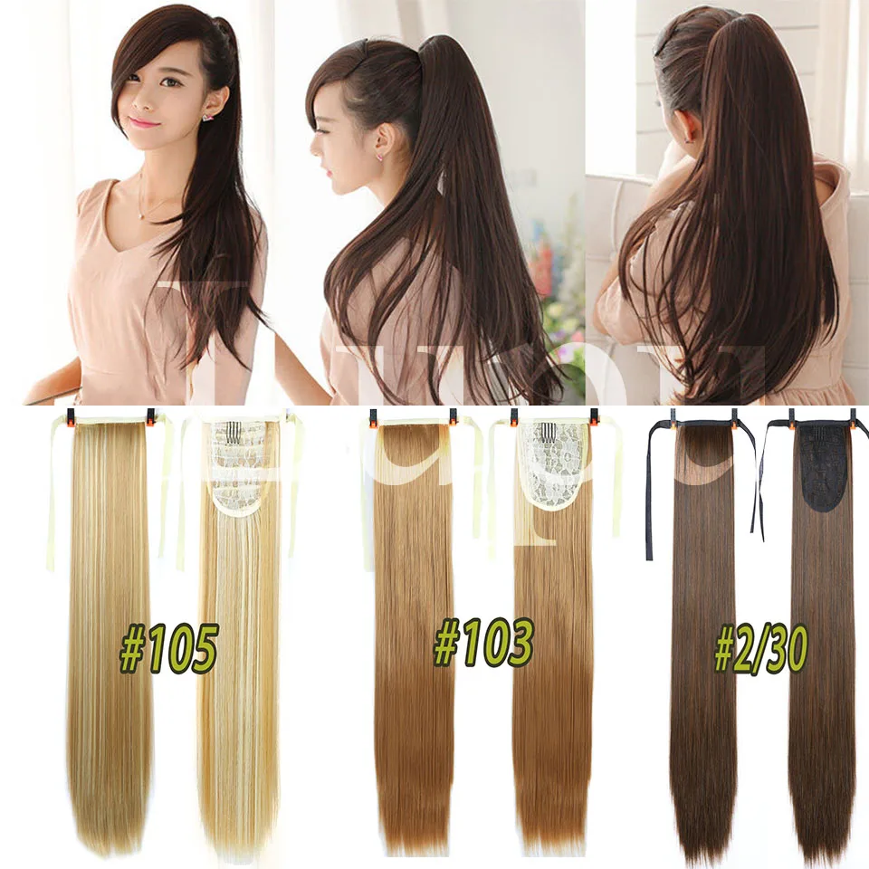 

High temperature resistant synthetic wig 22 inch ponytail small tail ladies straight hair extension hair band hair extension