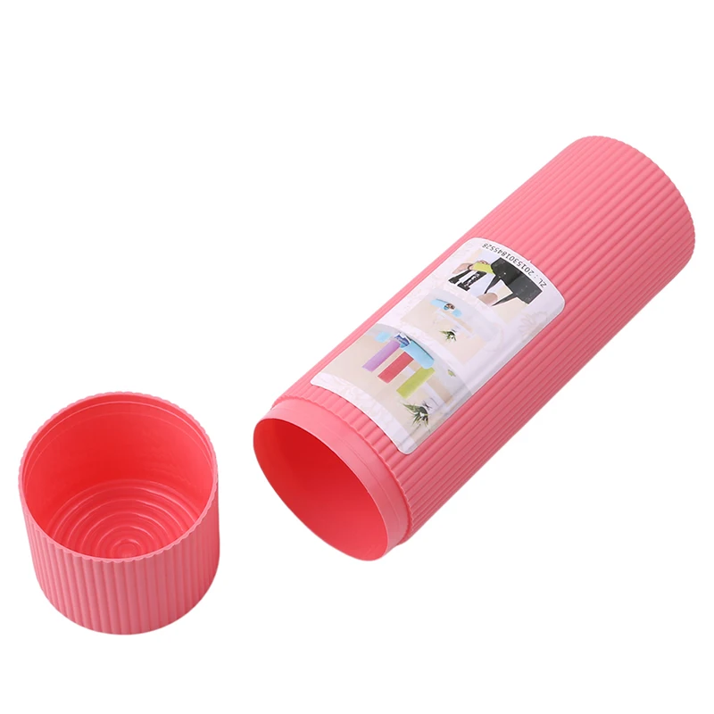 Portable Stripe Toothpaste/Toothbrush/Pen Stationery Holder Cover Case Cylindrical Protect Case for Traveling and Daily Use