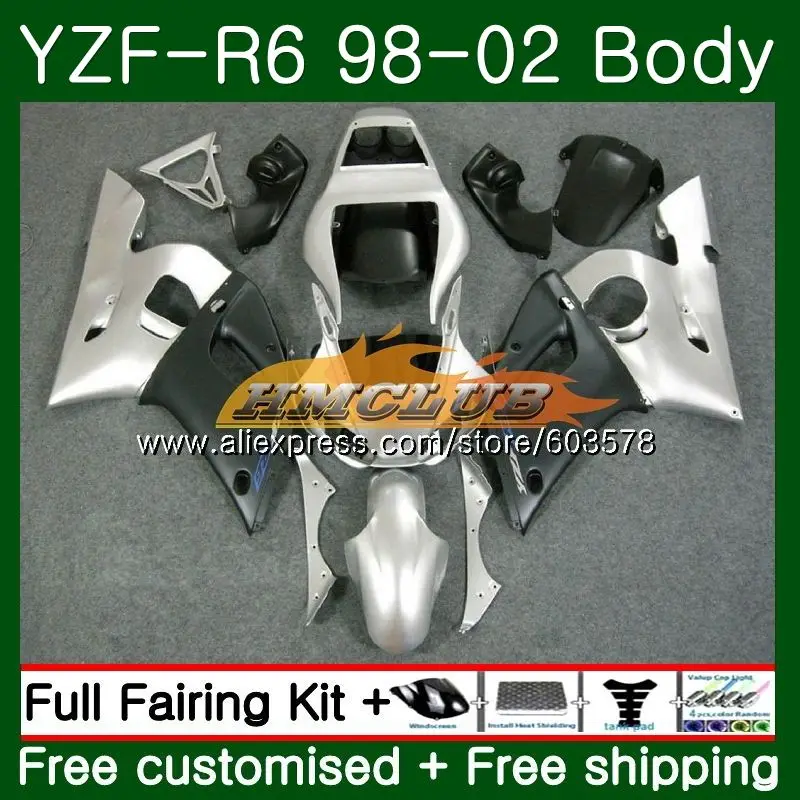 No. 1 Корпус для YAMAHA YZF600 YZF-R6 1998 1999 2000 2001 2002 53CL образования легкой пены. 3 YZF R6 600 R 6 YZF-600 YZFR6 98 99 00 01 02 обтекателя серебристо-серый - Цвет: No. 1