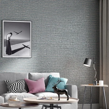

paper wallwaper Simple Plain Metallic Grasscloth Textured Wallpaper Dinning Room Bedroom Background Wall Paper Blue,Green,Beige
