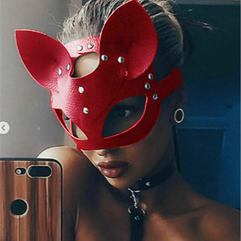 

New Women Sexy Mask Half Eyes Cosplay Face Cat Leather Mask Cosplay Adult Play Game Mask Masquerade Ball Carnival Fancy masks