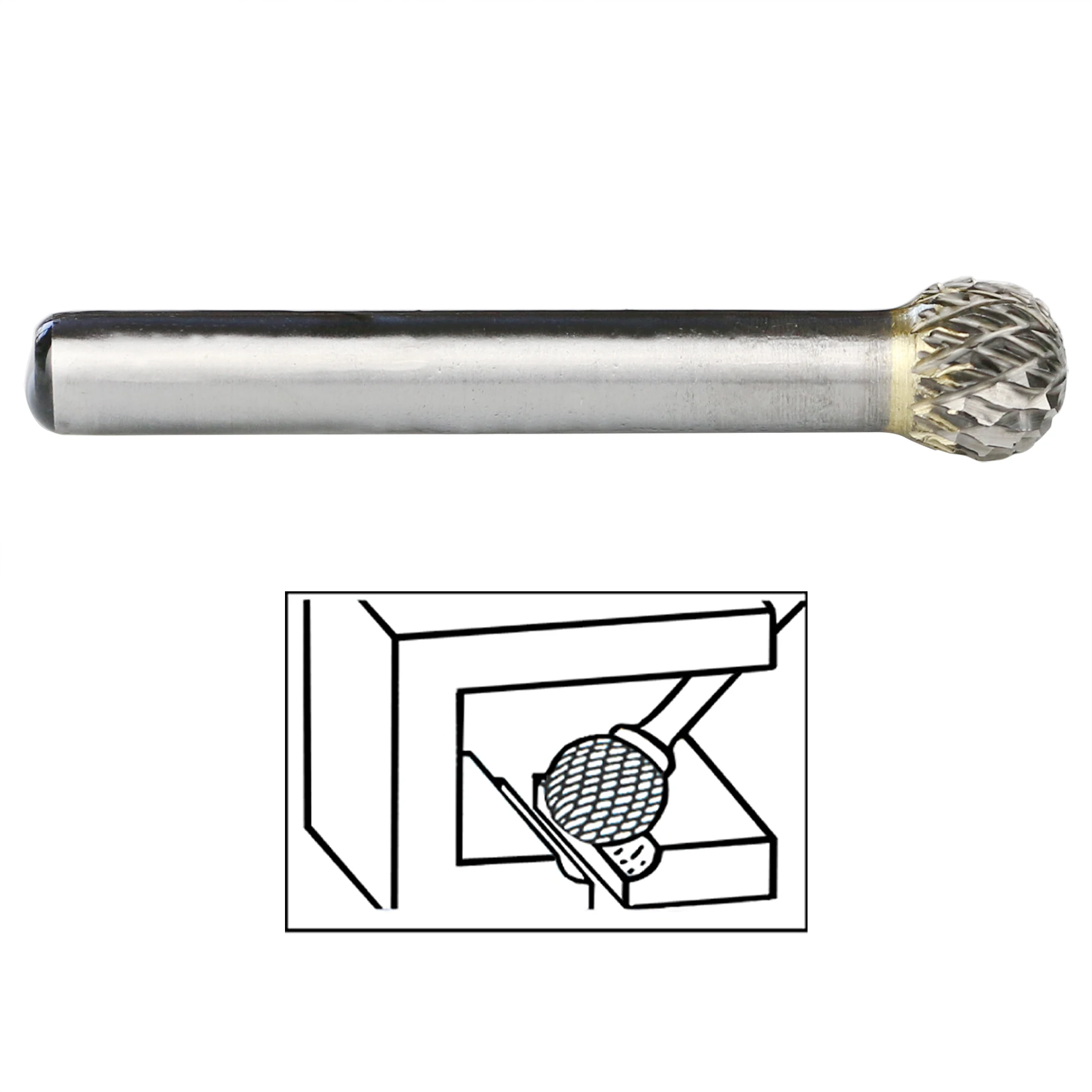 D Тип шаровой формы одиночный двойной резки карбида роторный напильник с 6 мм Диаметр хвостовика Для работа по дереву Полировка Инструмент