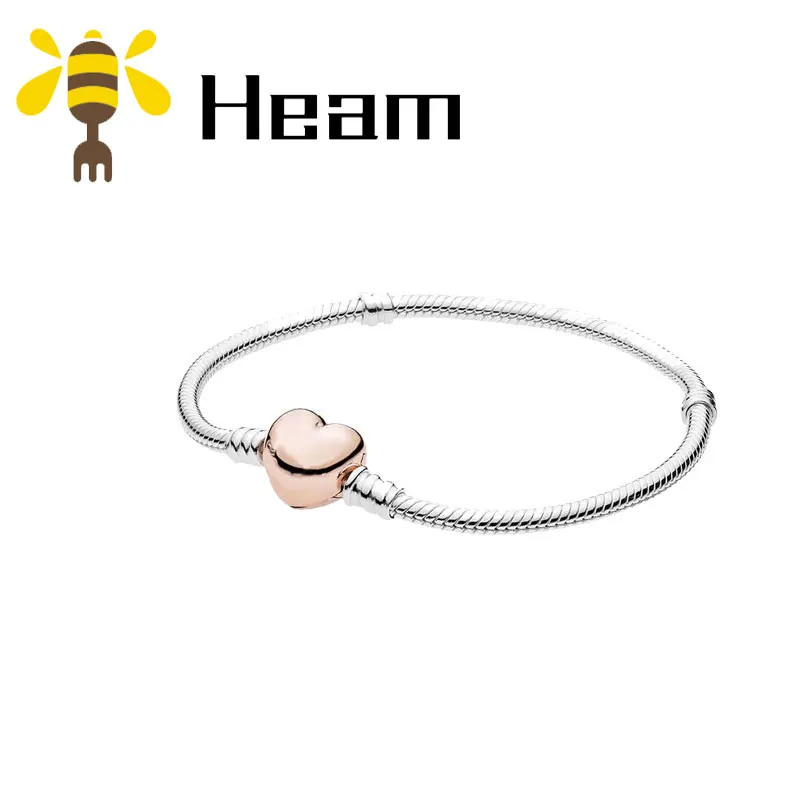 Heam, высокое качество,, Стерлинговое Серебро, 925 пробы, pan, очаровательный браслет для женщин, модный, элегантный, роскошный, сделай сам, аутентичное ювелирное изделие - Окраска металла: style 2
