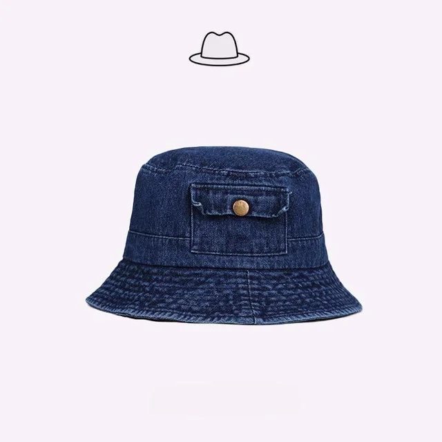 Omea Blue Denim Bucket Hat Women Wide 