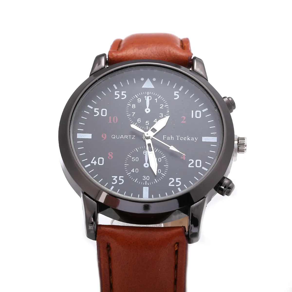 

Hot Selling Men Fake Eyes Twelve Point Triangular Second Hand Measuring Belt Watch