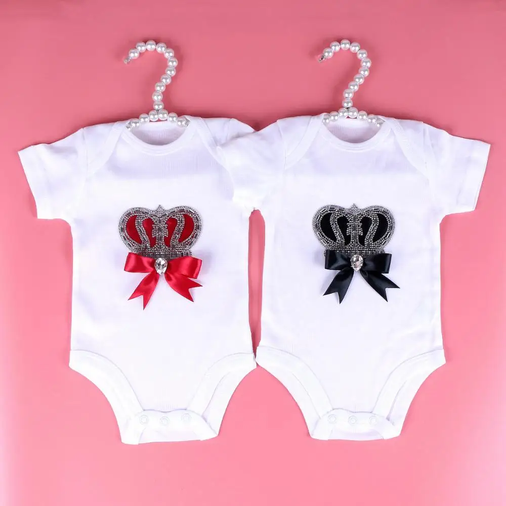 

0-3 Month Newborn Baby Boys Girls Crown Cotton Bodysuit Infant Baby Short Sleeveless Vest Jumpsuit Summer Thin Pajamas Outfit