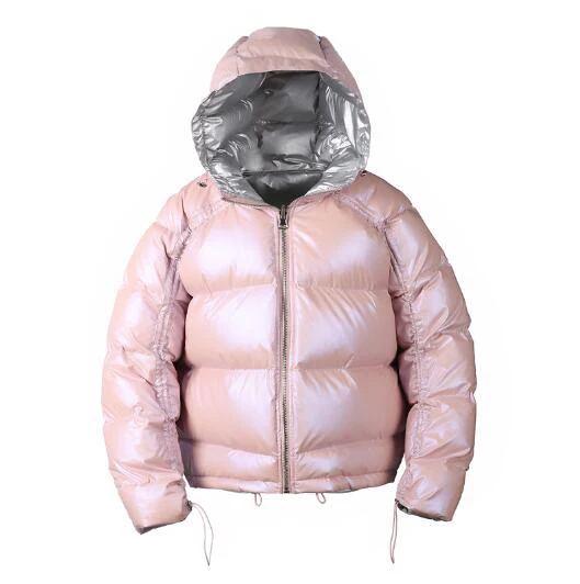 Pink without fur Schinteon, женский зимний пуховик, белая утка, большой воротник из натурального Лисьего меха, капюшон, верхняя одежда, Двусторонняя одежда, водонепроницаемое пальто - Цвет: Pink without fur