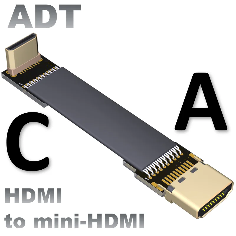 Mini HDMI transfer 4K screen 60hz FPV aerial shot thin flat high-speed extension cord cable bending 90 degrees 4K@50/60?2160p? Mini HDMI transfer 4K screen 60hz FPV aerial shot thin flat high-speed extension cord cable bending 90 degrees 4K@50/60?2160p?