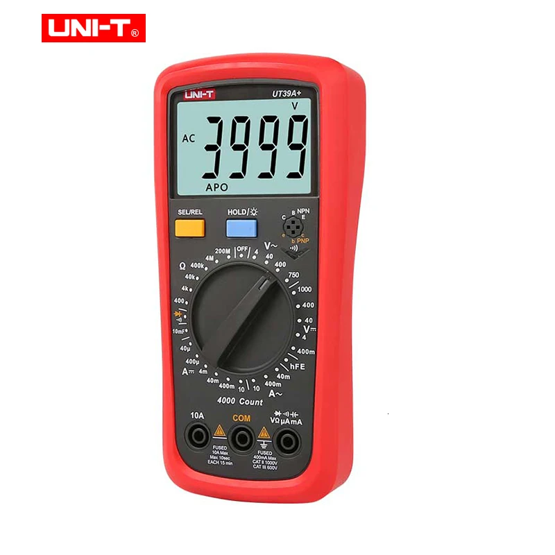 UNI-T UT39A+ UT39C+ портативный цифровой мультиметр Емкость для электрической промышленности multimetro с сигнализацией перегрузки по току