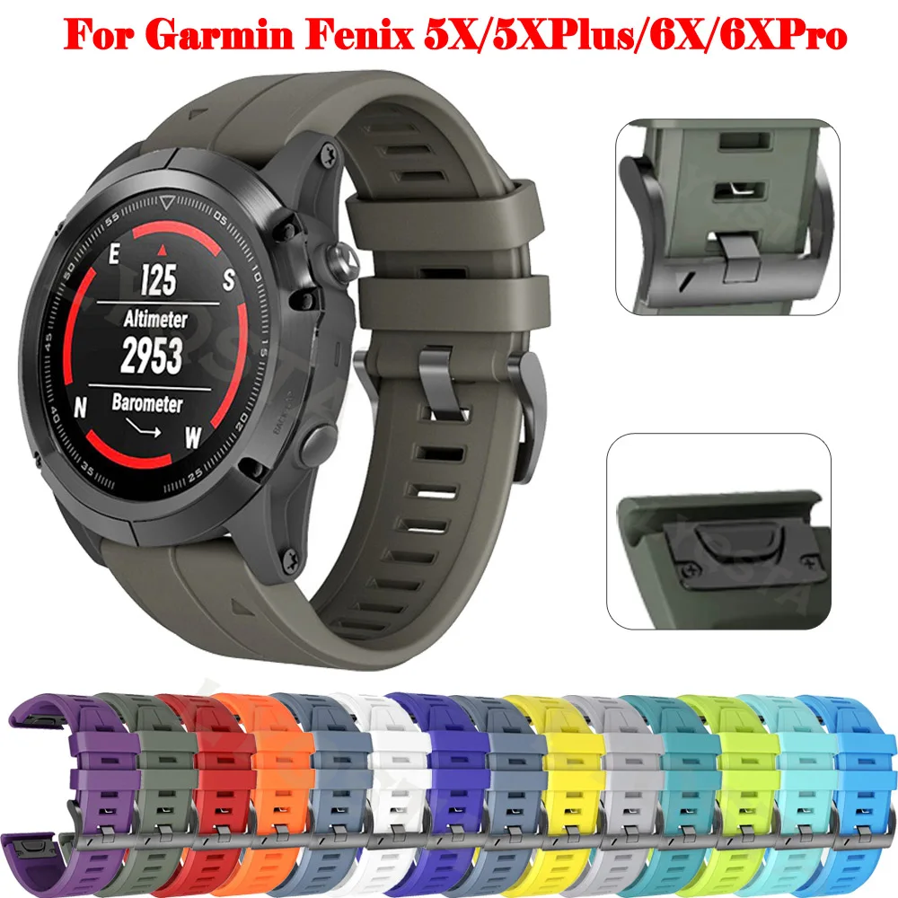 26 22Mm Cinturino In Silicone A Sgancio Rapido Per Garmin Fenix 5X 6X Pro Watch Cinturino Da Polso Easyfit Per Fenix 5 6 Pro Watch