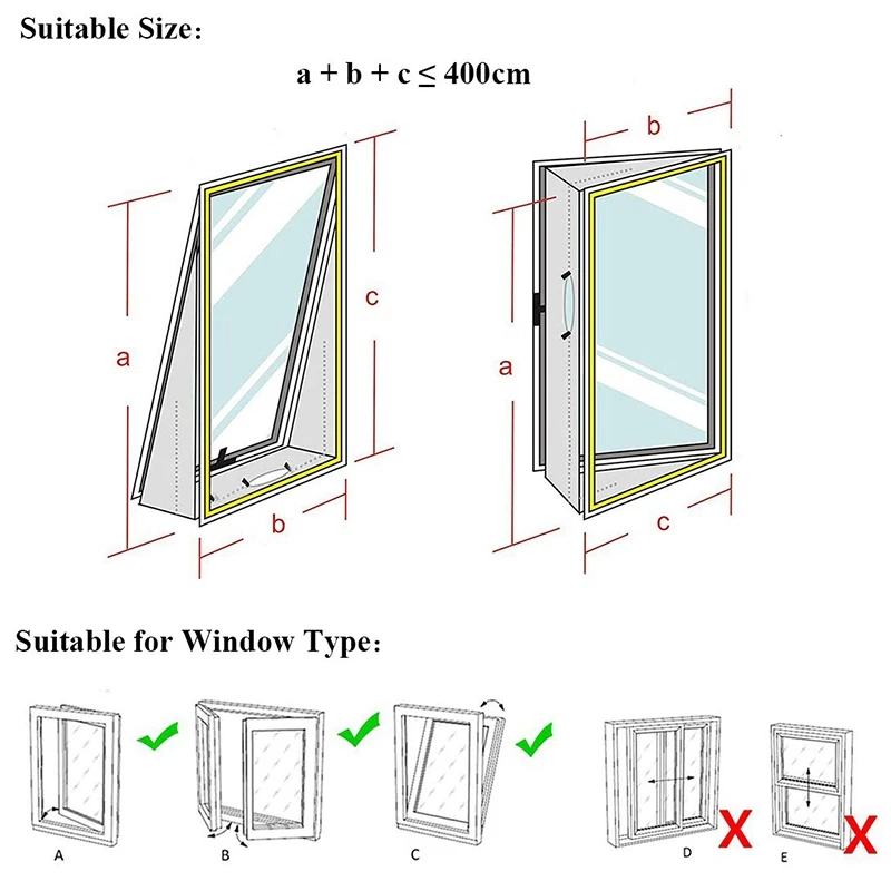 Promotion! AirLock Window Seal for Portable Air Conditioner,400 Cm Flexible Cloth Sealing Plate Window Seal with With Zip and Ad 3