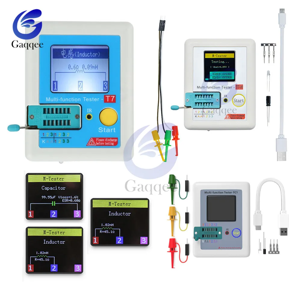 LCR-TC1/T7/TC-T7-H Транзистор тестер TFT Диод Триод измеритель емкости LCR ESR метр NPN PNP MOSFET ИК Многофункциональный тестер mul