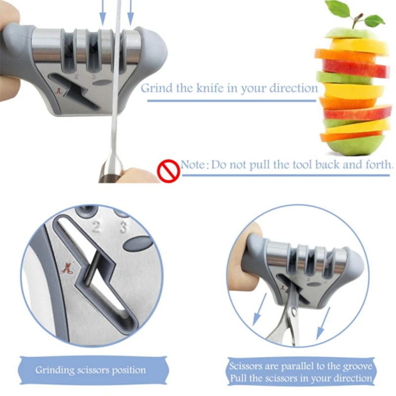 Sharpener,Professional 4 in 1 Manual Knives Scissor Sharpeners,Chef's Choice Kitchen Sharpening with Ceramic,Tungsten Steel,Diam