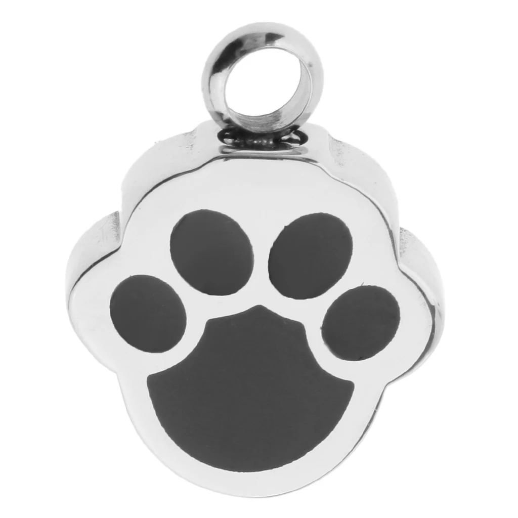 Cute Dog Cat Paw Design Memorial Pendant Keepsake Urn Cremation Ash Holder