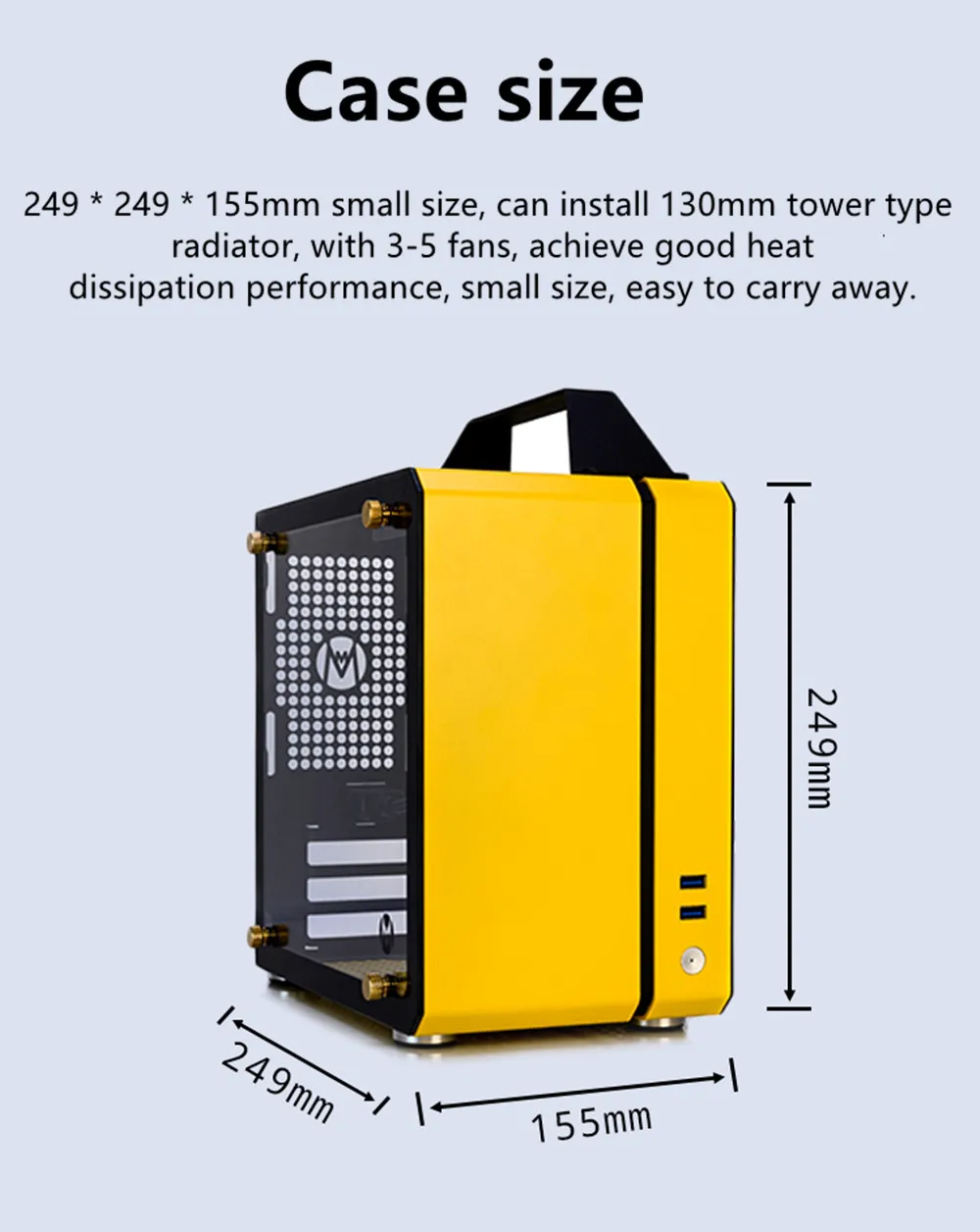 Портативный Настольный чехол Mini Itx стальной алюминиевый Гибридный настольный