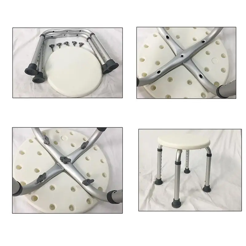 Adjustable Bath Tub Shower Chair 8 Height Bench Stool Seat with Non-Slip Rubber Sole for Bathroom 5