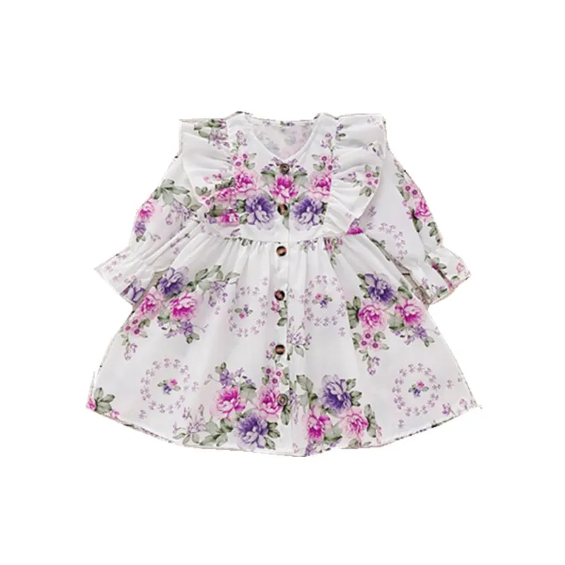 Одежда с длинными рукавами для маленьких девочек 2-6 лет, платье с расклешенными рукавами, наряды принцессы, платья