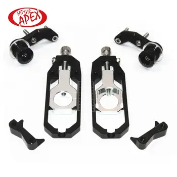 

Chain Adjuster Tensions Fit for Aprilia RSV4 2009 2010 2011 2012 2013 2014 CNC Catena Rear Axle Spindle With Paddock Bobbins