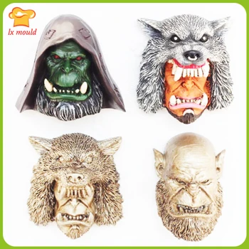 

2017 new LX MOULD World of Warcraft Tribe Orc Warrior Mage Handmade Candle Soap Clay Silicone Mold