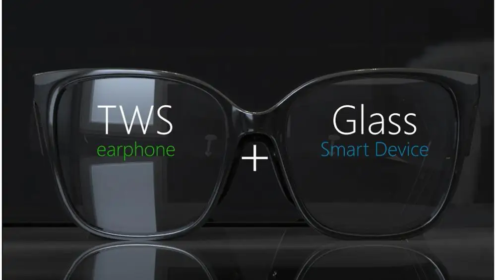 KX01B Smart Eye Wear Glasses with Bluetooth Hands-Free Calling Music Audio Play Anti-blue Light Lens with Black Frame Waterproof