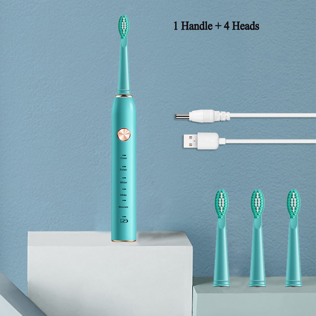 Electric Toothbrush USB Rechargeable 5 Modes Ultrasonic Automatic Brush Timer Waterproof Dental Brush Teeth Whitening