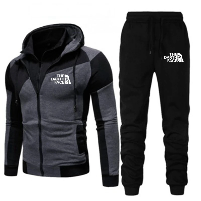 

THE DARTH FACE Autumn And Winter New Men's Sportswear Pants Jogging Suit 2-Piece Sportswear Fashion Men's Casual Running Sweats