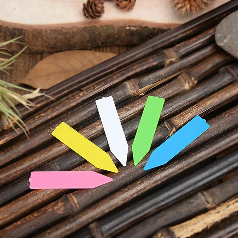 100pcs Garden Labels Plant Classification Sorting Sign Tag Ticket Plastic Writing Plate Board Plug In Card Seedling Labels