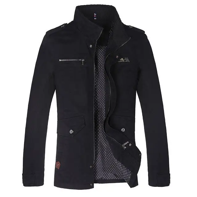 Мужская куртка, пальто, модный Тренч, пальто, осенний бренд, повседневное, облегающее пальто, куртка для мужчин Q6126 - Цвет: Black