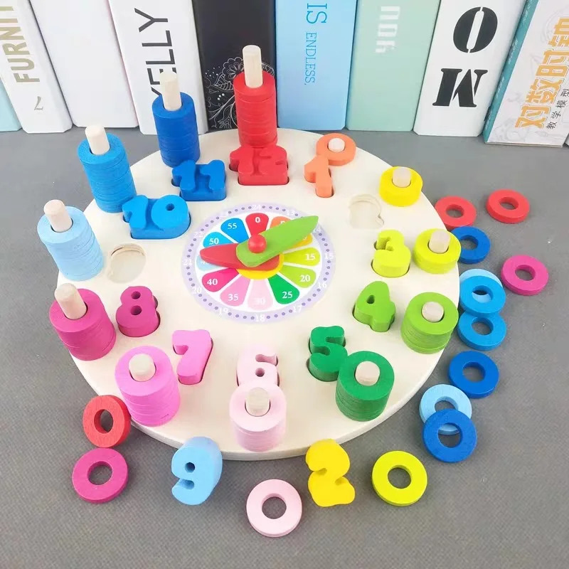 

Baby Children Learning Recognize Time Recognize with Numbers Toy with Numbers Clock Jigsaw Puzzle Kindergarten Montessori Early