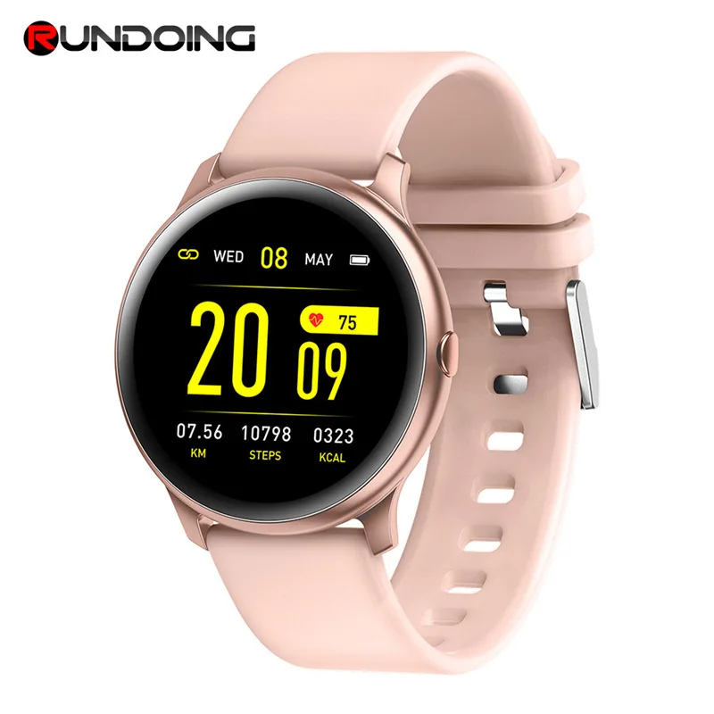RUNDOING KW19 Women Smart watch Waterproof Blood oxygen Heart rate monitor Men sport smartwatch for IOS and Android