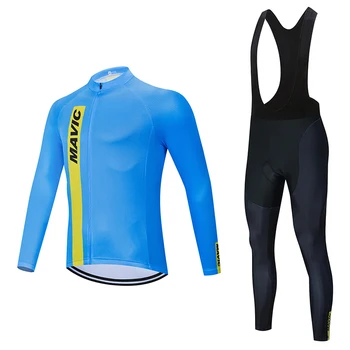 

2020MAVIC High Quality Winter Plus Velvet Cycling Jersey Long Sleeve Mountain Bike 19D Shockproof Pad Cycling Jersey