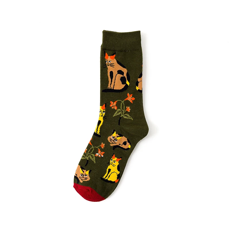 Изображение мулт героев, женский, Носки цветок, растение, свадебная брошь, Kawaii Смешные счастливые повседневная женская обувь коттоновые носки уличная катание носки Harajuku - Цвет: C36-2