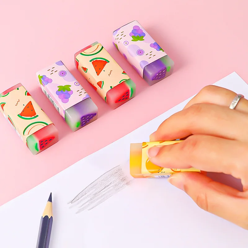 3 Pieces Cute Creative fruit Eraser Rubber Stationery School Supply Novelty Lovely Eraser - Image 3