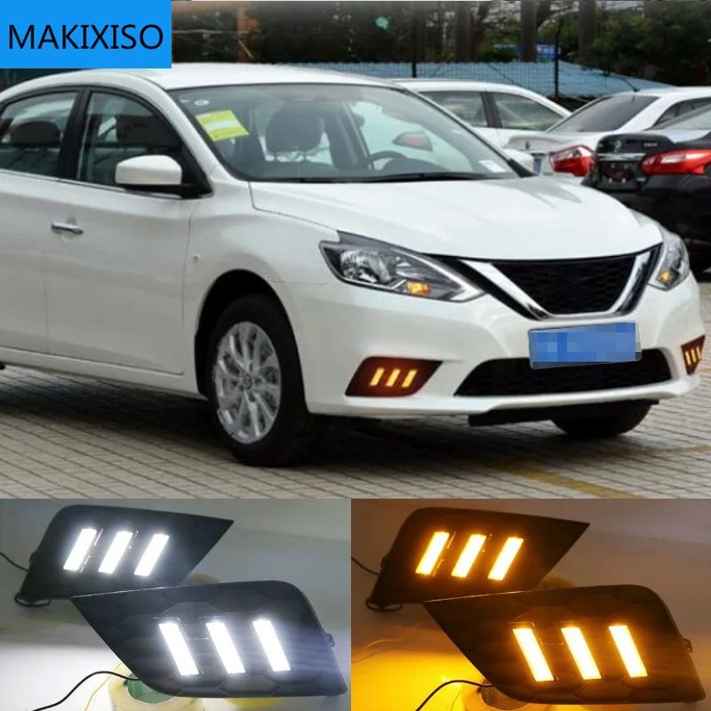 

For Nissan Sentra Sylphy 2016 2017 2018 headlight headlights 2pcs LED Daytime Running Lights DRL fog lights fog lamps fog light