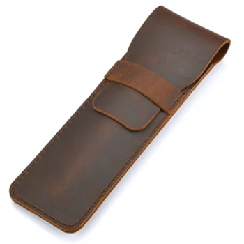 

Small Handmade Leather Pencil Bag Leather Retro Style Accessories Travel Diary Leather Pencil Case