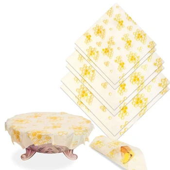 

Beeswax Food Wrap, 6 Pack Reusable Beeswax Wraps - Eco Friendly, Sustainable, Zero Waste, Alternative to Plastic Wrap for Food S