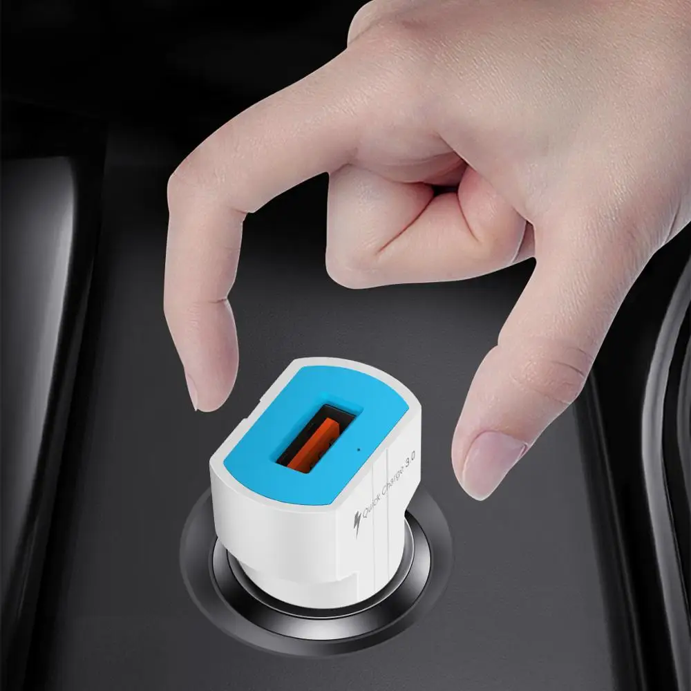 Быстрая зарядка 3,0 одно usb Автомобильное зарядное устройство QC3.0 USB адаптер зарядное устройство для мобильного телефона 5V 2.4A Мини Автомобильное зарядное устройство для iphone 8 x